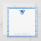 青名門私立校風のと白のギンガムと弓 ノートカード (正面)