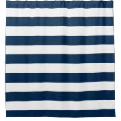 青名門私立校風のと白のストライプ シャワーカーテン (正面)