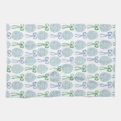 青名門私立校風のと緑のイースターの弓と卵 キッチンタオル (横)