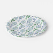 青名門私立校風のと緑のイースターの弓と卵 ペーパープレート (アングル)