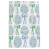 青名門私立校風のと緑のイースターの弓と卵 ミディアムペーパーバッグ (正面)