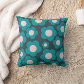 青名門私立校風のピンクのヒッピー花柄 クッション (ブランケット)