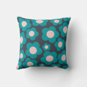 青名門私立校風のピンクのヒッピー花柄 クッション (裏面)