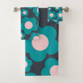 青名門私立校風のピンクのヒッピー花柄 バスタオルセット (インサイチュ)