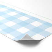 青名門私立校風のロッキングウマギンガム男の赤ちゃんシャワー ポスター (角)