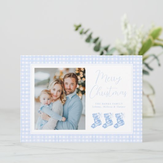 青名門私立校風の水色Chinoiserieストッキング シーズンカード (スタンド正面)