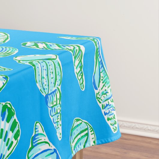 青名門私立校風の海浜沿岸の貝殻 テーブルクロス (インサイチュ)