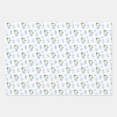 青名門私立校風の白の男の子のシャワー ラッピングペーパーシート (正面)