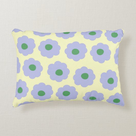 青名門私立校風の緑かわいいヒッピー花柄 アクセントクッション (正面)