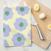 青名門私立校風の緑かわいいヒッピー花柄 キッチンタオル (四つ折り)