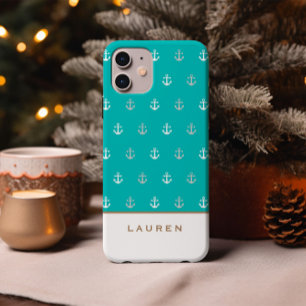 青名門私立校風の航海の白モノグラム iPhone X ケース