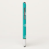 青名門私立校風の航海の白モノグラム Case-Mate iPhoneケース (裏面/左)