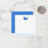 青名門私立校風の航海の鯨パーソナライズされた ノートカード (正面/裏面インサイチュ)