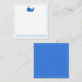 青名門私立校風の航海の鯨パーソナライズされた ノートカード