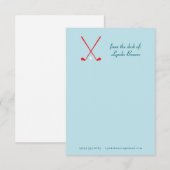 青名門私立校風の赤ゴルフ文房具ノートカード サンキューカード (正面/裏面)