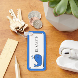 青名門私立校風の鯨パーソナライズされた キーホルダー