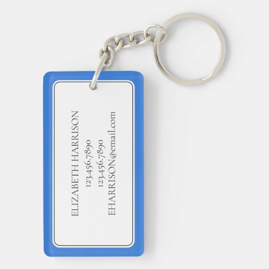 青名門私立校風の鯨パーソナライズされた キーホルダー (裏面)