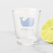 青名門私立校風の鯨パーソナライズされた ショットグラス (裏面)