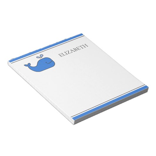 青名門私立校風の鯨パーソナライズされた ノートパッド (アングル)