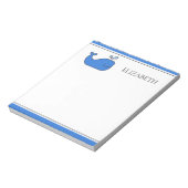 青名門私立校風の鯨パーソナライズされた ノートパッド (回転)