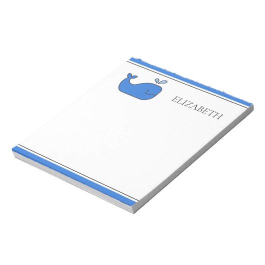 青名門私立校風の鯨パーソナライズされた ノートパッド (回転)