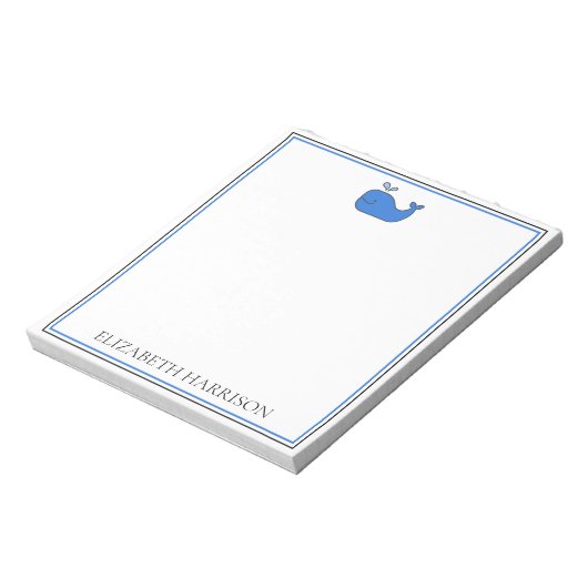 青名門私立校風の鯨パーソナライズされた ノートパッド (回転)