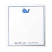 青名門私立校風の鯨パーソナライズされた ノートパッド (正面)