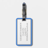 青名門私立校風の鯨パーソナライズされた ラゲッジタグ (裏面縦)