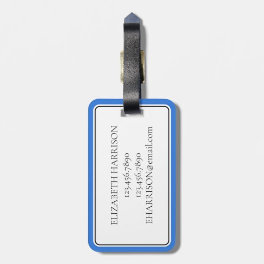 青名門私立校風の鯨パーソナライズされた ラゲッジタグ (裏面縦)