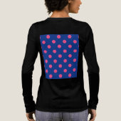青地にピンクの水玉模様デザイン トライブレンドTシャツ (背面)