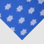 青地に白の雪の結晶模様 薄葉紙 (詳細)