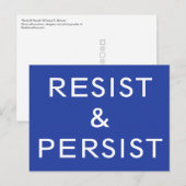 青地に白文字でResist & Persist ポストカード (正面/裏面)