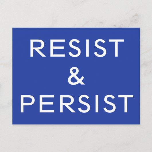 青地に白文字でResist & Persist ポストカード (正面)