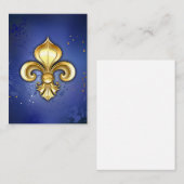 青地に金のフランスの紋章 エンクロージャーカード (正面/裏面)