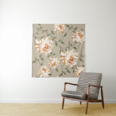 青地の下に生える茶色の花模様 タペストリー (インサイチュ(横))