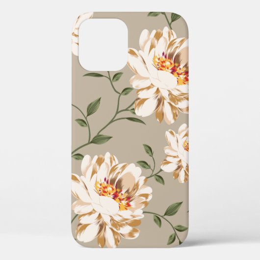 青地の下に生える茶色の花模様 Case-Mate iPhoneケース (裏面)