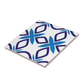 青地中海のと白の幾何学的パターン タイル (側面)