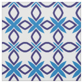 青地中海のと白の幾何学的パターン ファブリック (見本)