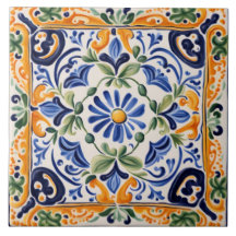 青地中海のイタリアンと黄のフローラ花