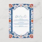 青地中海のイタリアンタイル結婚ズ エンクロージャーカード (正面)