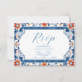 青地中海のイタリアンタイル結婚ズ 出欠カード (正面)