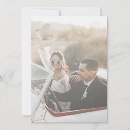 青地中海のタイル結婚のサンキューカード 招待状