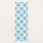 青地中海のフローラタイルのパターン ヨガマット (裏面)