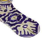 青地中海の模様黄色い花 カッティングボード (角)