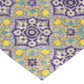 青地中海の模様黄色い花 テーブルクロス (アングル)