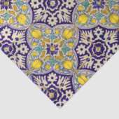 青地中海の模様黄色い花 薄葉紙 (詳細)