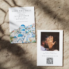 青地中海の横向き写結婚真 セーブザデート