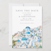 青地中海の横向き写結婚真 セーブザデート (正面)