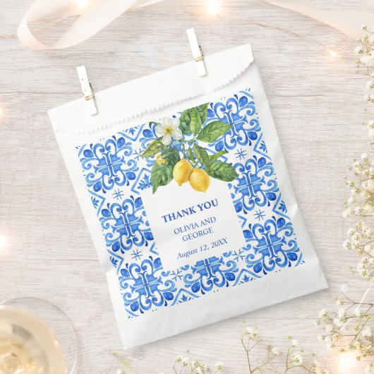 青地中海の瓦とレ結婚モン フェイバーバッグ (クリップ留めされた状態)