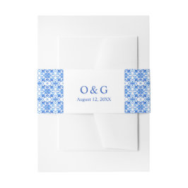 青地中海の瓦とレ結婚モン 招待状ベリーバンド